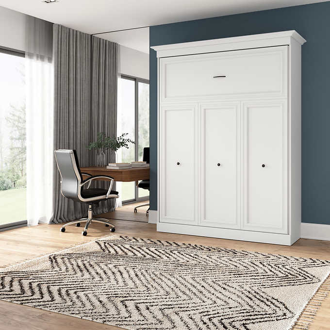 Evolution Wall Bed in White - Queen/Double Size - Dual Piston System - Durable Engineered Wood Frame