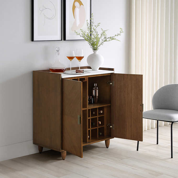 Loxley Rowe Andrea 81.3 cm (32 in.) Brown Bar Cabinet with Storage
