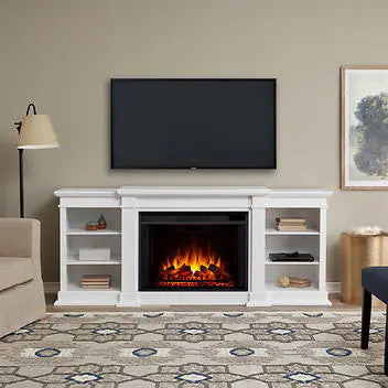 Real Flame Eliot Grand White Media Electric Fireplace