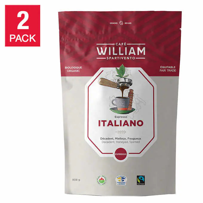 Ethical bean coffee Sweet Espresso Medium Dark Roast Whole Bean Coffee, 2 × 907 g