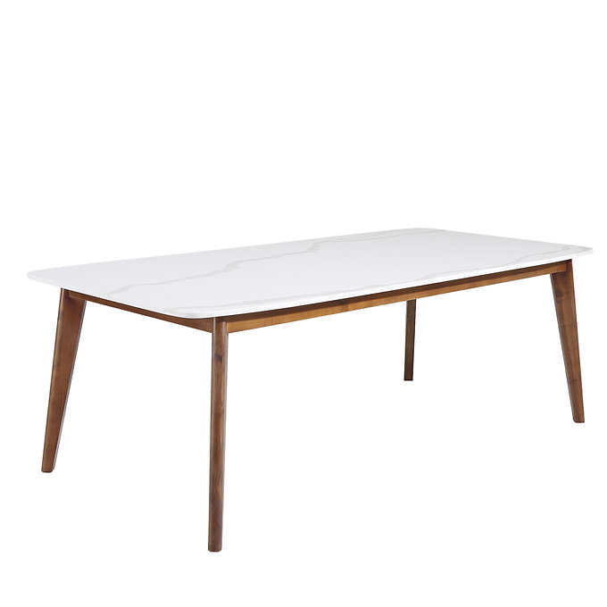 Luna White Quartz Top Dining Table, 218 cm (86 in.)