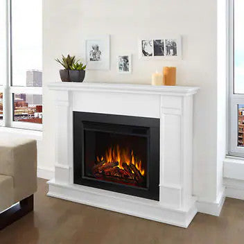 Real Flame Silverton White Mantel Electric Fireplace