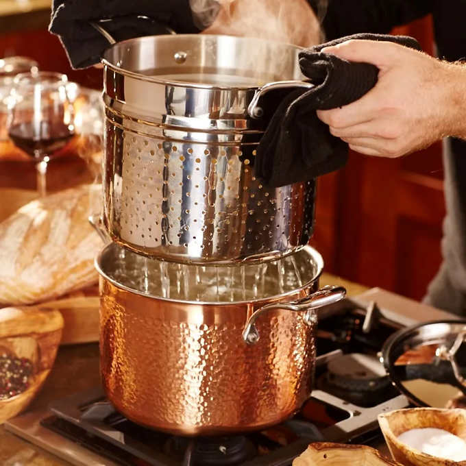 Martellata Copper 3-Ply Cookware Set, 11-piece