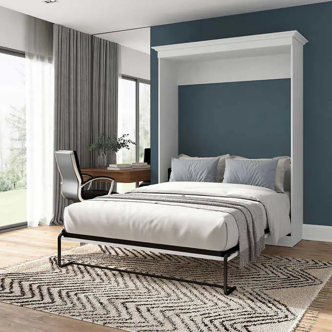 Evolution Wall Bed in White - Queen/Double Size - Dual Piston System - Durable Engineered Wood Frame