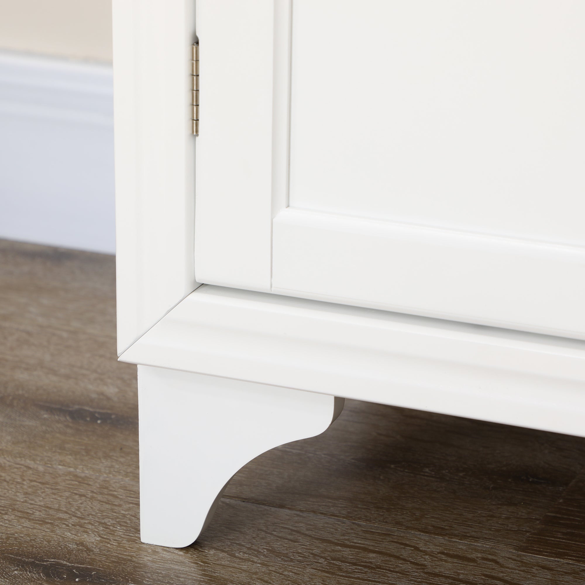 67-Inch White Pantry Cabinet with Shaker Doors and Adjustable Shelves