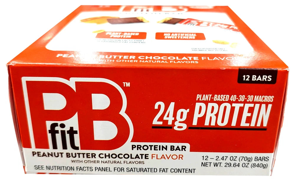 PBfit Protein Bar Peanut Butter Chocolate 12 x 2.47 Oz EXP 08/2026